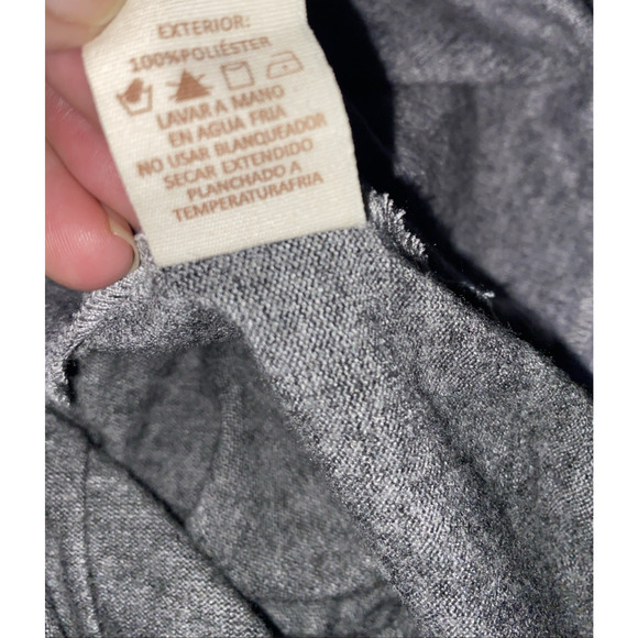 Hem & Thread Can't Miss It Patchwork Top Sweater Gray Large Women V-Neck - Picture 6 of 7